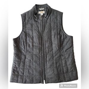Talbots Wool Quilted Zip Up Vest Size 6 with pockets